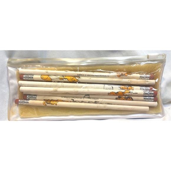 Vintage 1980s Garfield United Feature Syndicate Lot Pencil Case Pencils Ruler - Picture 5 of 5